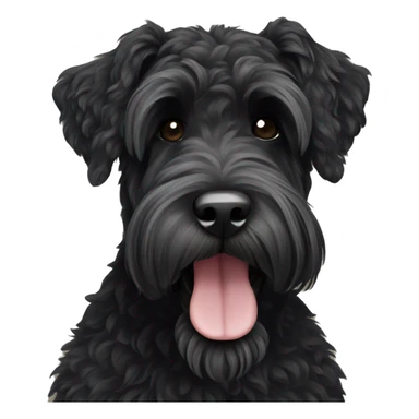 Black Russian terrier with cute smiling face sticker