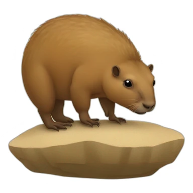 Capibara sur une tortue  sticker
