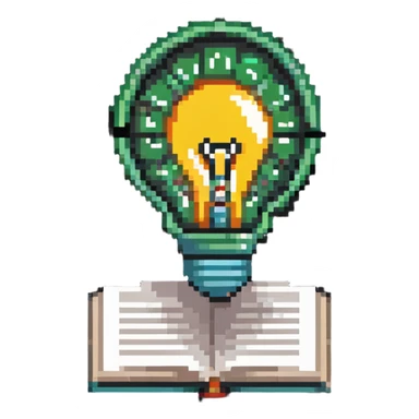 knowledge wiki icon with lightbulb and digital encyclopedia sticker