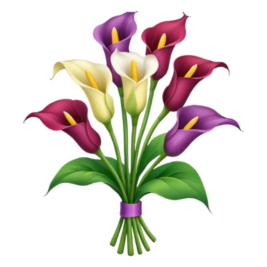 calla lily flower multicolor bouquet sticker