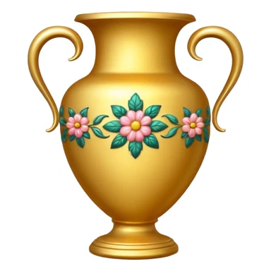 Golden vase with floral pattern  sticker