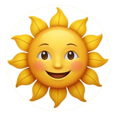 smiling sun emoji, simple, cheerful sticker
