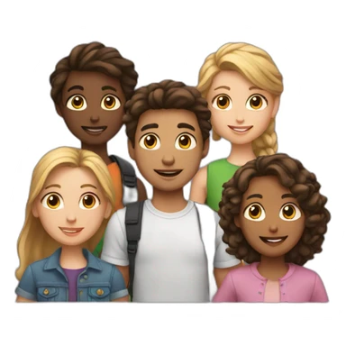 4 best friends, 3 girls and 1 boy sticker