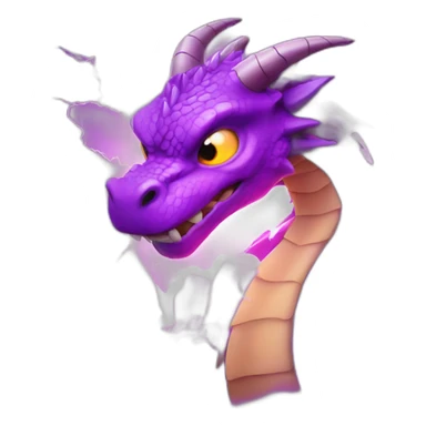 purple dragon with a lightning sticker