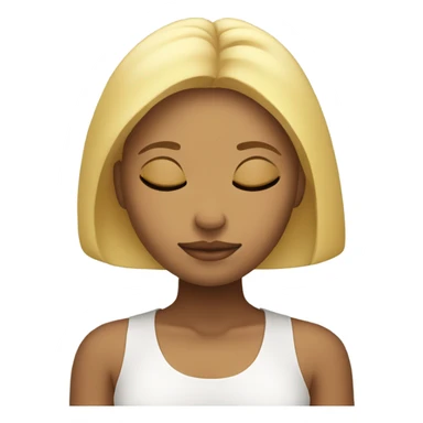 blonde girl with closed eyes, meditating  sticker