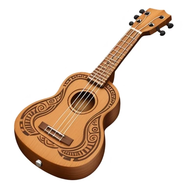 Ukulele with tribal Hawaiian carvings sticker
