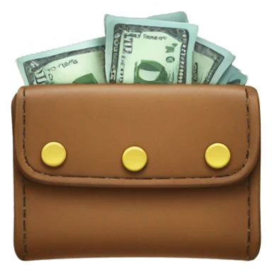 Wallet with cash and cards sticker