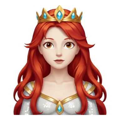 Minerva, Goddess of Wisdom from Gods and Goddesses with long red hair, ivory sequin outfit sticker