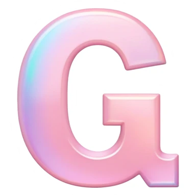 Iridescent pastel pink Font setting icon with letter G sticker