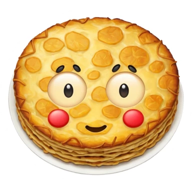 swiss rösti, round, gold and crispy, NO eyes and mouth sticker