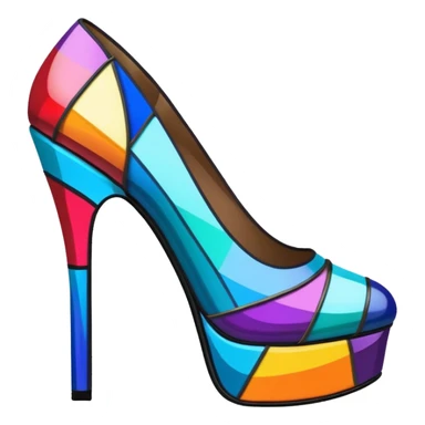 Stained glass heels sticker