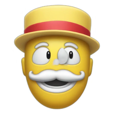 bonhomme moustachu en moule bite levant le bras droit vers le ciel sticker