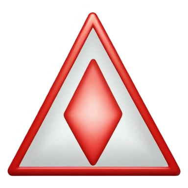 I want a triangular emoji in red and there should be a exclamation sign in the center sticker
