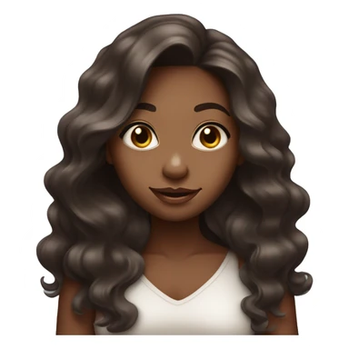 Milk chocolate skin girl with long wavy black hair rolling her eyes sticker