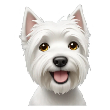 a white whestie dog sticker