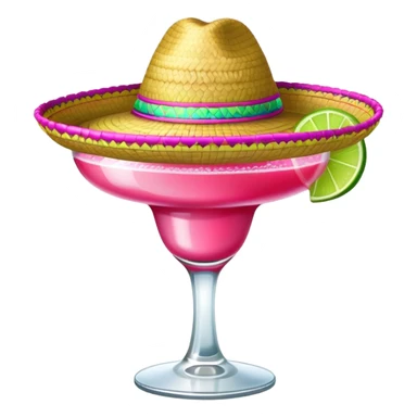 Sombrero on pink margarita  sticker