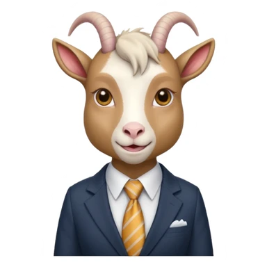 female goat with tie & suit sticker