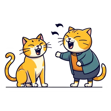 golden cat ￼ yelling at old blind man ￼ sticker