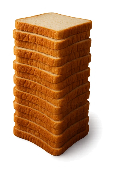 TORRETTA DI FETTINE DI PANE,  iperrealistico 4k sticker