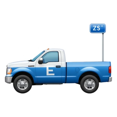 SINGLE WHITE PICKUP TRUCK SIDE VIEW ELLISDON WRITTEN ON SIDE OF TRUCK BLUE LETTERS sticker
