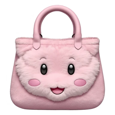 Aesthetic pink plush tote bag sticker