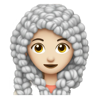 White Girl face crocheting sticker