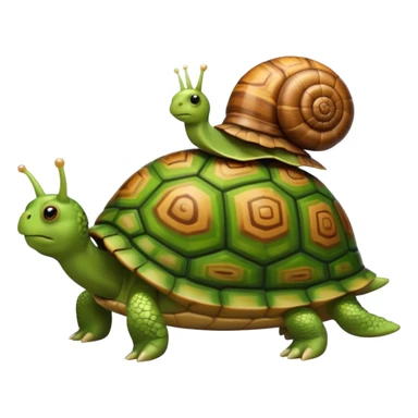 
A snail on the back of a turtle sticker
