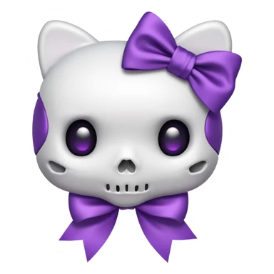 Hello kitty skull + purple ribbon  sticker