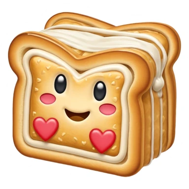 Toaster strudel with hearts sticker