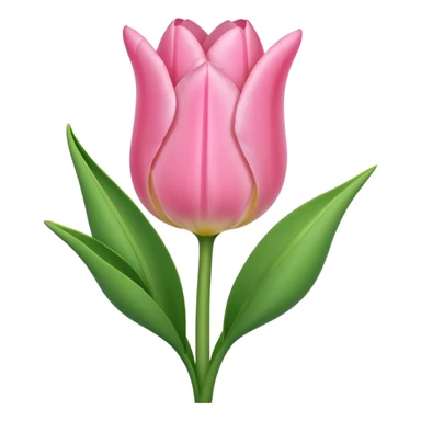 a single light pink tulip with a green stem sticker