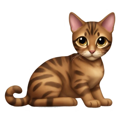Beautiful woman long dark brown hair hug bengal cat sticker