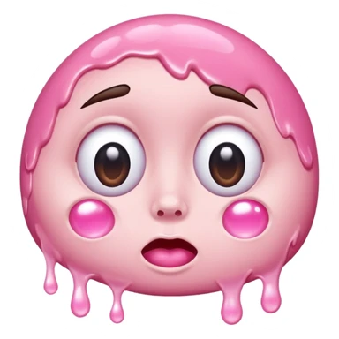 rolling eyes with bubble gum drips sticker