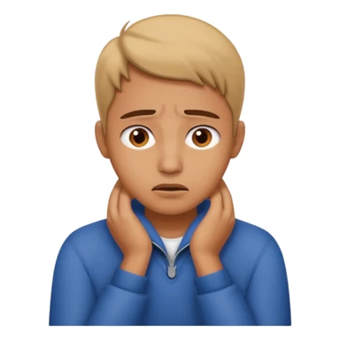 person with there hands around there neck  sticker