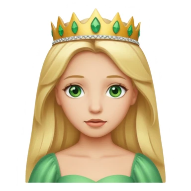 Princess with blonde hair and green eyes saying “save me” sticker
