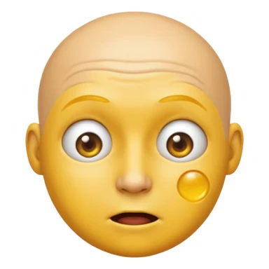 I want the emoji to be dizzy and sweaty and sweaty and transparent with yellow skin color and bald like all emoji’s  sticker