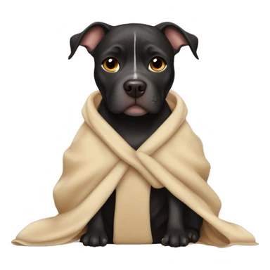 Black pitbull with brown eyes wearing robe sticker
