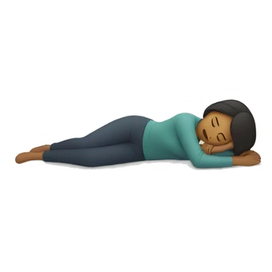 simplistic flattened woman lying on ground face up stressed sticker