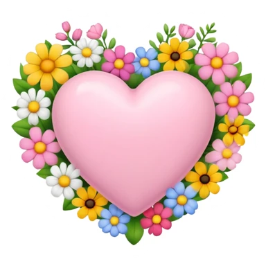 Light pink heart with flowers around it sticker