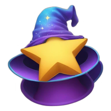 star jumping out of a magic hat without face sticker