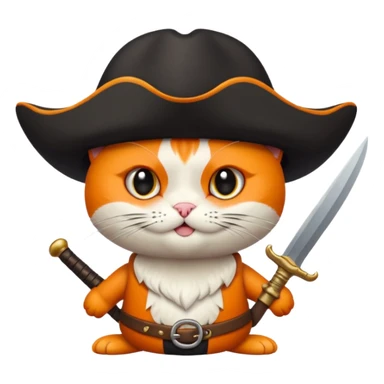 Crie um gato com chapéu de pirata sticker
