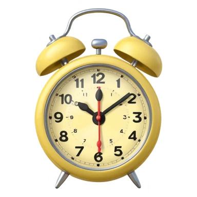 pale yellow alarm clock sticker