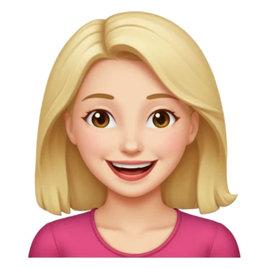 Pretty giggle blushing flirty emoji sticker