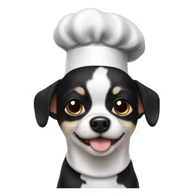 Black and white Chihuahua wearing chef hat sticker