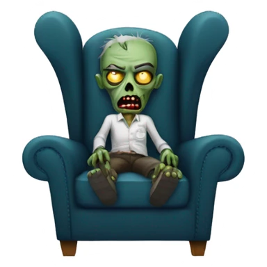 zombie in armchair sticker