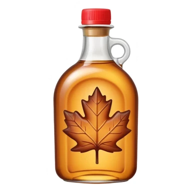 Cute plastic bottle of maple syrup without maple leaves sticker