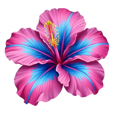 Pink and blue hibiscus  sticker