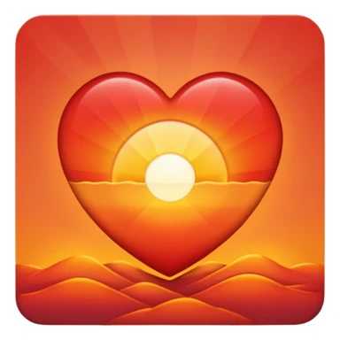 Heart with a sunrise inside  sticker