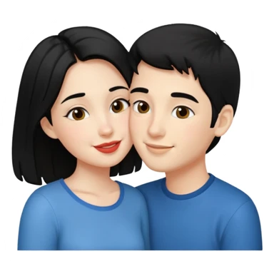 kiss a girl and boy from black hair  sticker