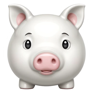 glitter white symbol pig bank sticker