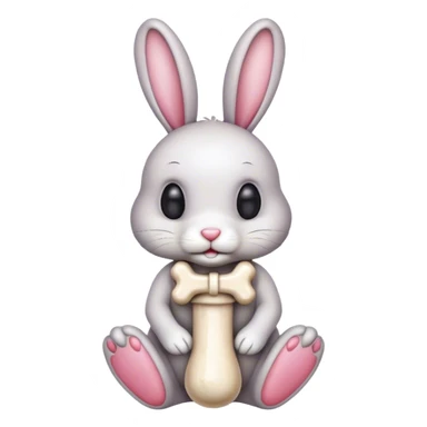 Bunny wearing a bone  sticker